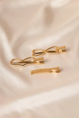 12pcs Gold Heart Shaped Clips