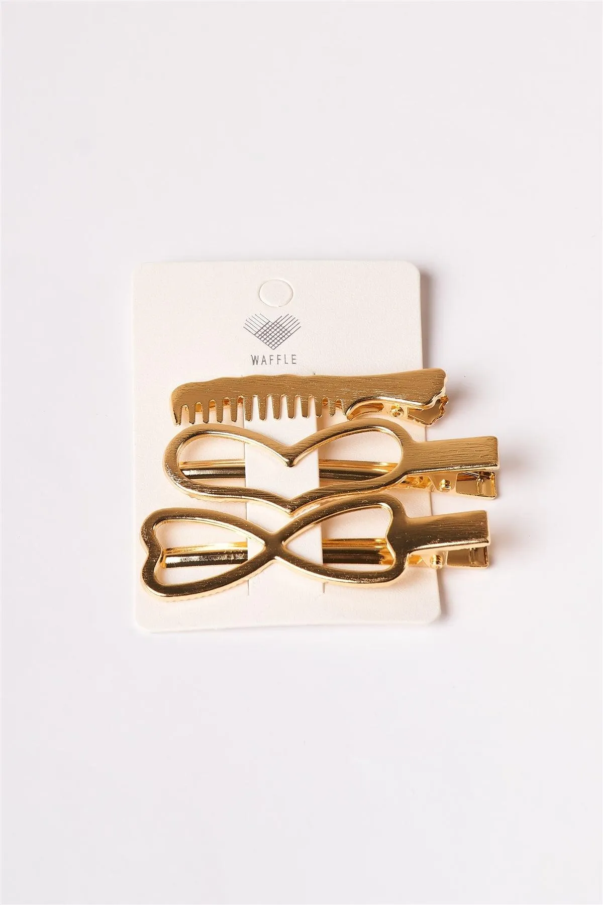 12pcs Gold Heart Shaped Clips