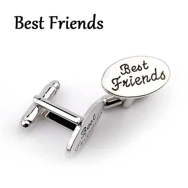 13 Style Men's Fashion Silver Oval Wedding Jewelry Cufflinks Groom/Best Man/Best Friend French Shirt Cuff Links High Quality