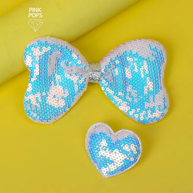 2 in 1 Marvellous Sequin Heart & Bow Clip