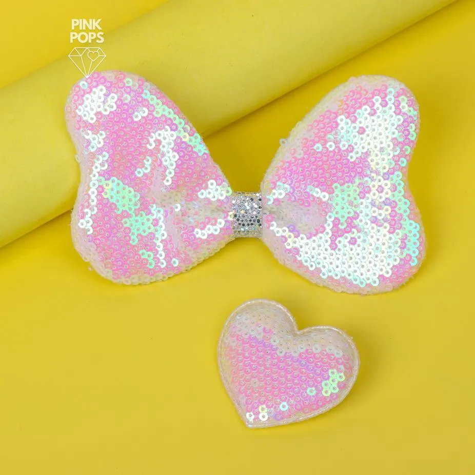 2 in 1 Marvellous Sequin Heart & Bow Clip