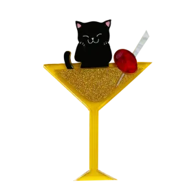 2021 Black Kitty Meowtini - Brooch