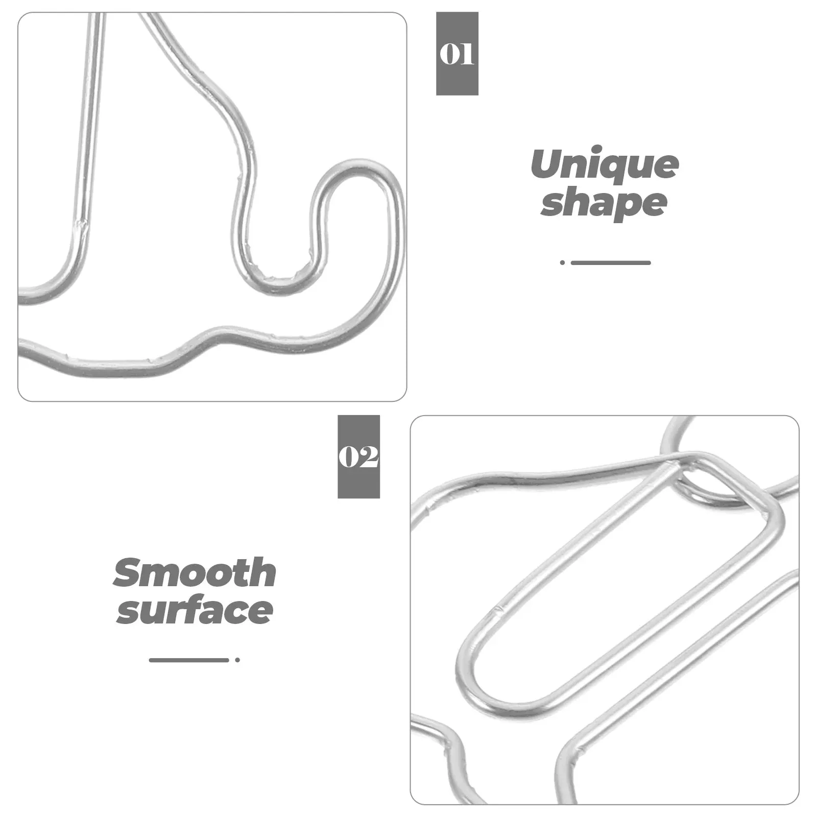 50 Pcs Office Supplies Paper Clip Student Clips Small Cute Metal Binder for Document Paperclips