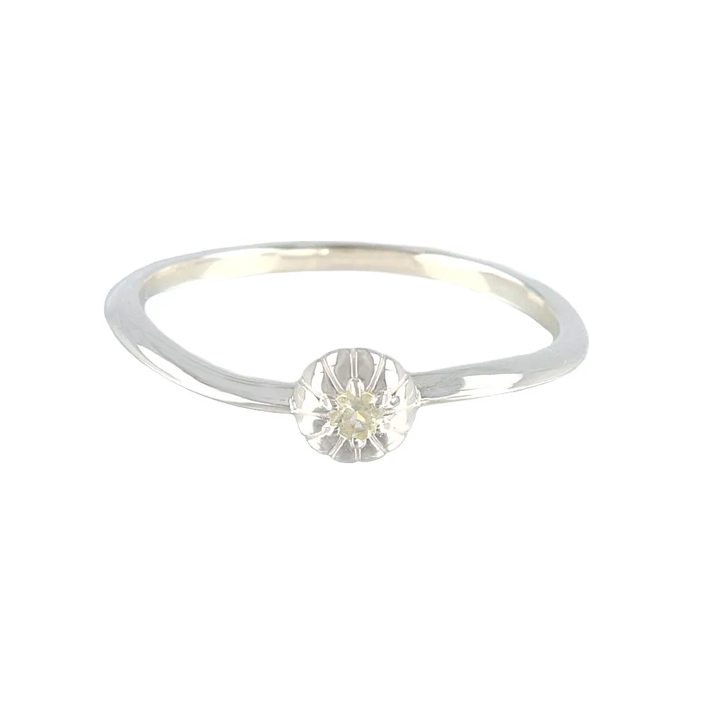 925 Silver Lemon Quartz Narrow  Ring