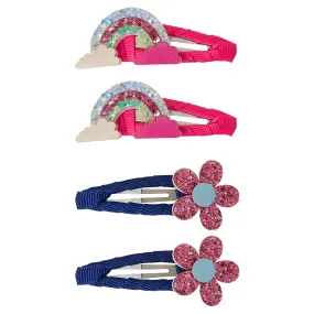 Accessorize London Girl Rainbow Clic Clacs set of 4