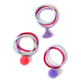 Accessorize London Girl's Pom Ombre Pony Pack