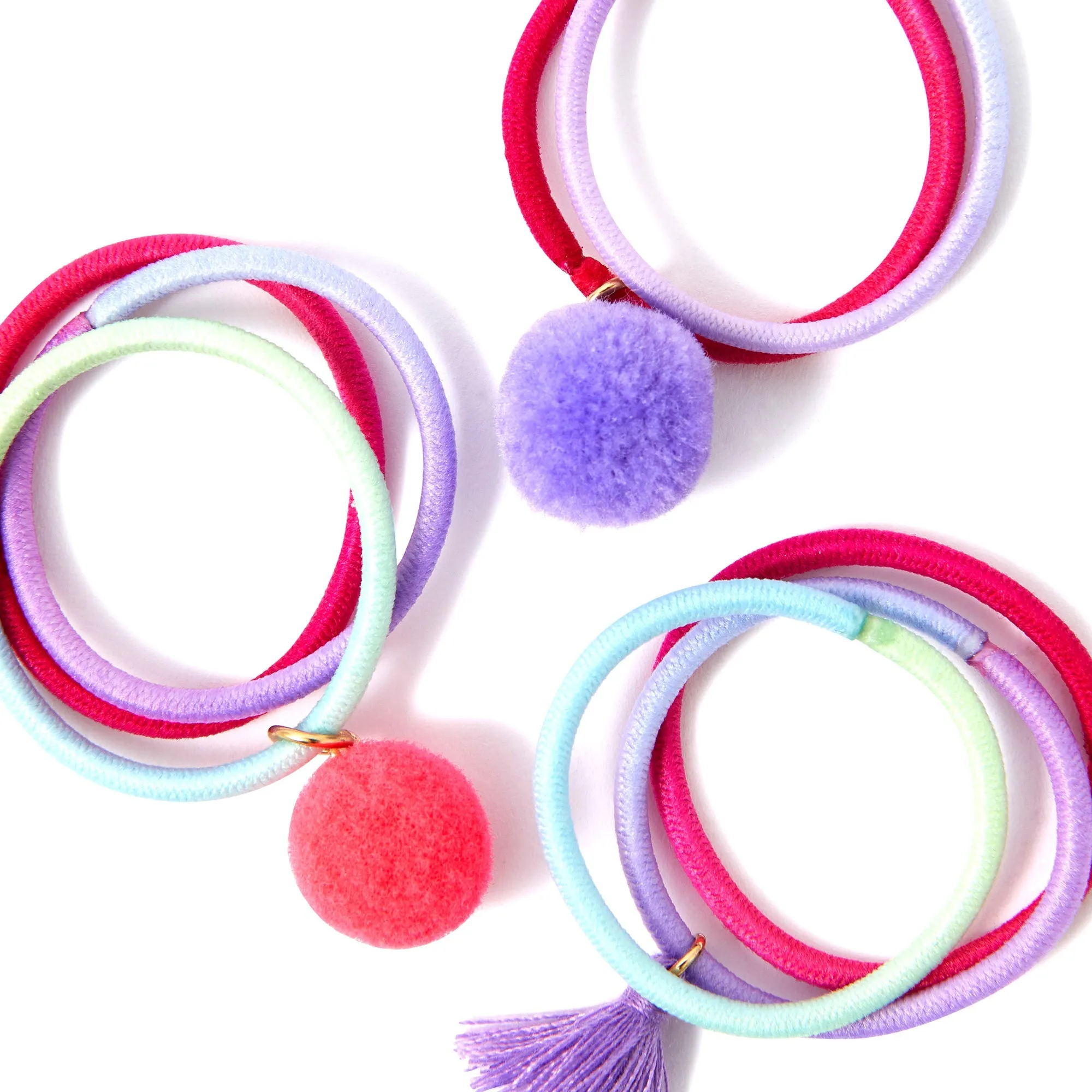 Accessorize London Girl's Pom Ombre Pony Pack