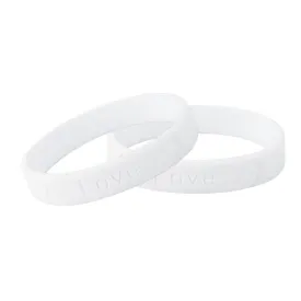 Adult White Silicone Bracelet Wristbands