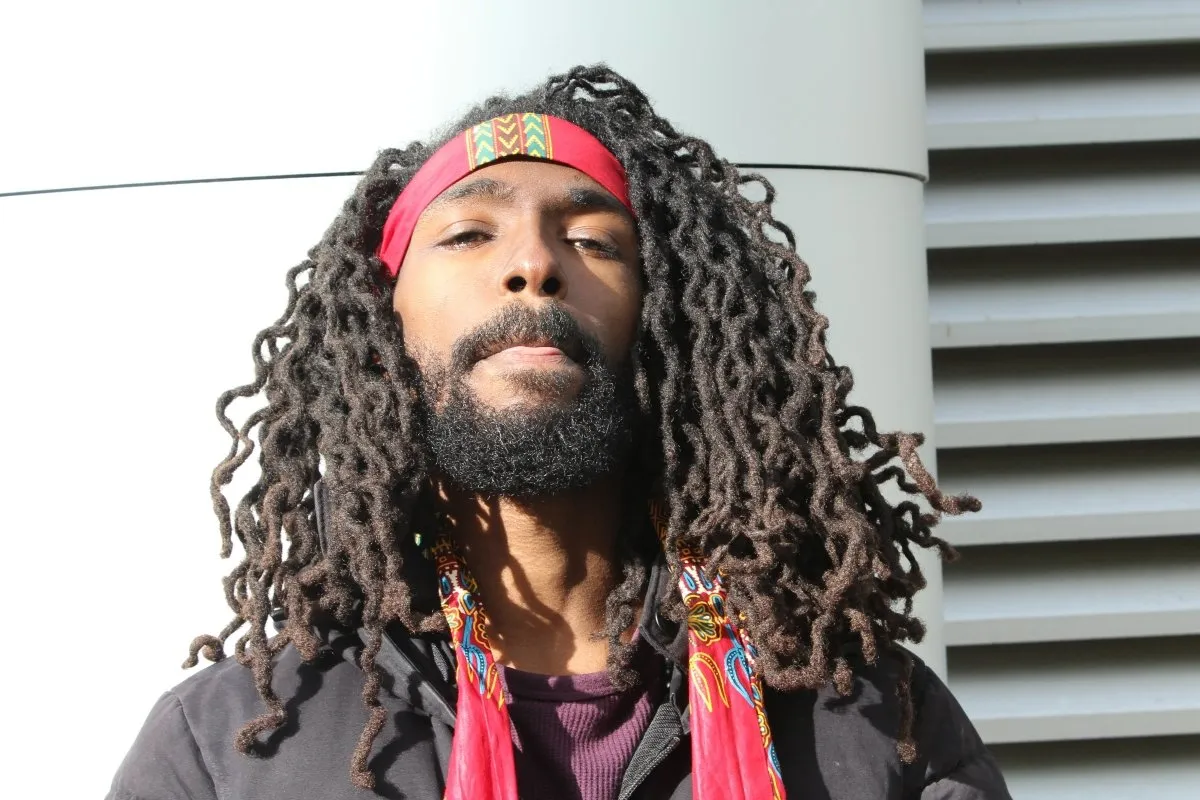 African Headband in Red Dashiki