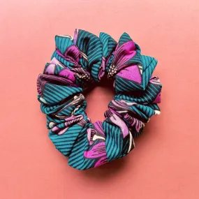 African print Scrunchie - Hair Accessories - Turquoise blue