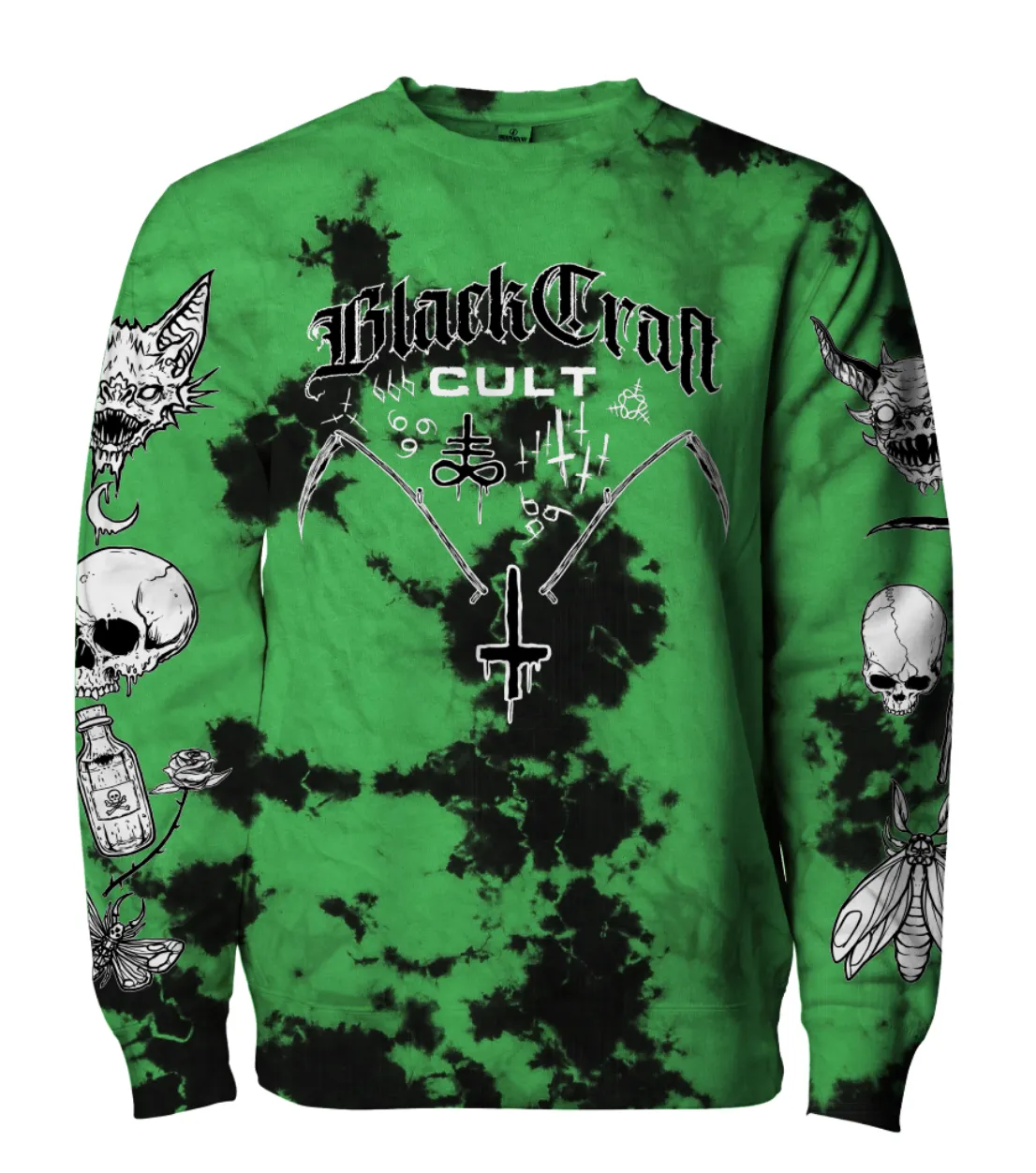 Aftermath - Green Lightning Dye Crewneck