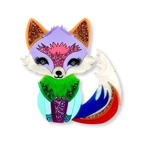 Albert the rainbow fox 🌈 - Brooch