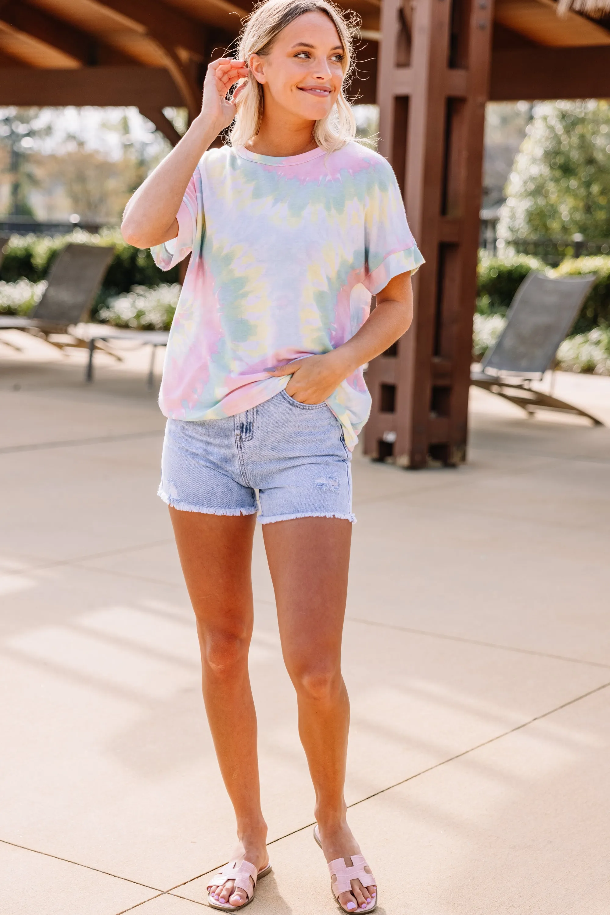 Amazing Days Ahead Blue Tie Dye Top