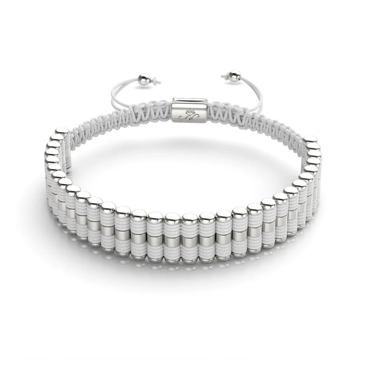 Amici | Silver | White | Macrame Bracelet