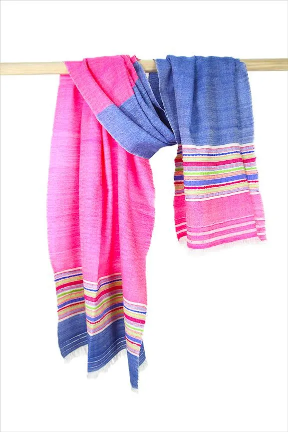 ANNA 5206 Himalaya Scarf in Pink and Blue