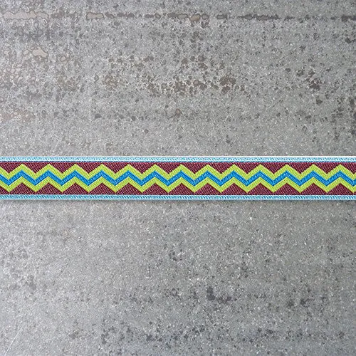 Anna Maria Ribbon : Meander - Folksy - Aqua on Brown