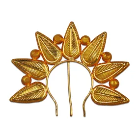 Artificial Flower Arch - 3.5 x 4.75 Inch | Gold Polish Flower Arch/ Deity Jewellery/ Jewellery for Deity