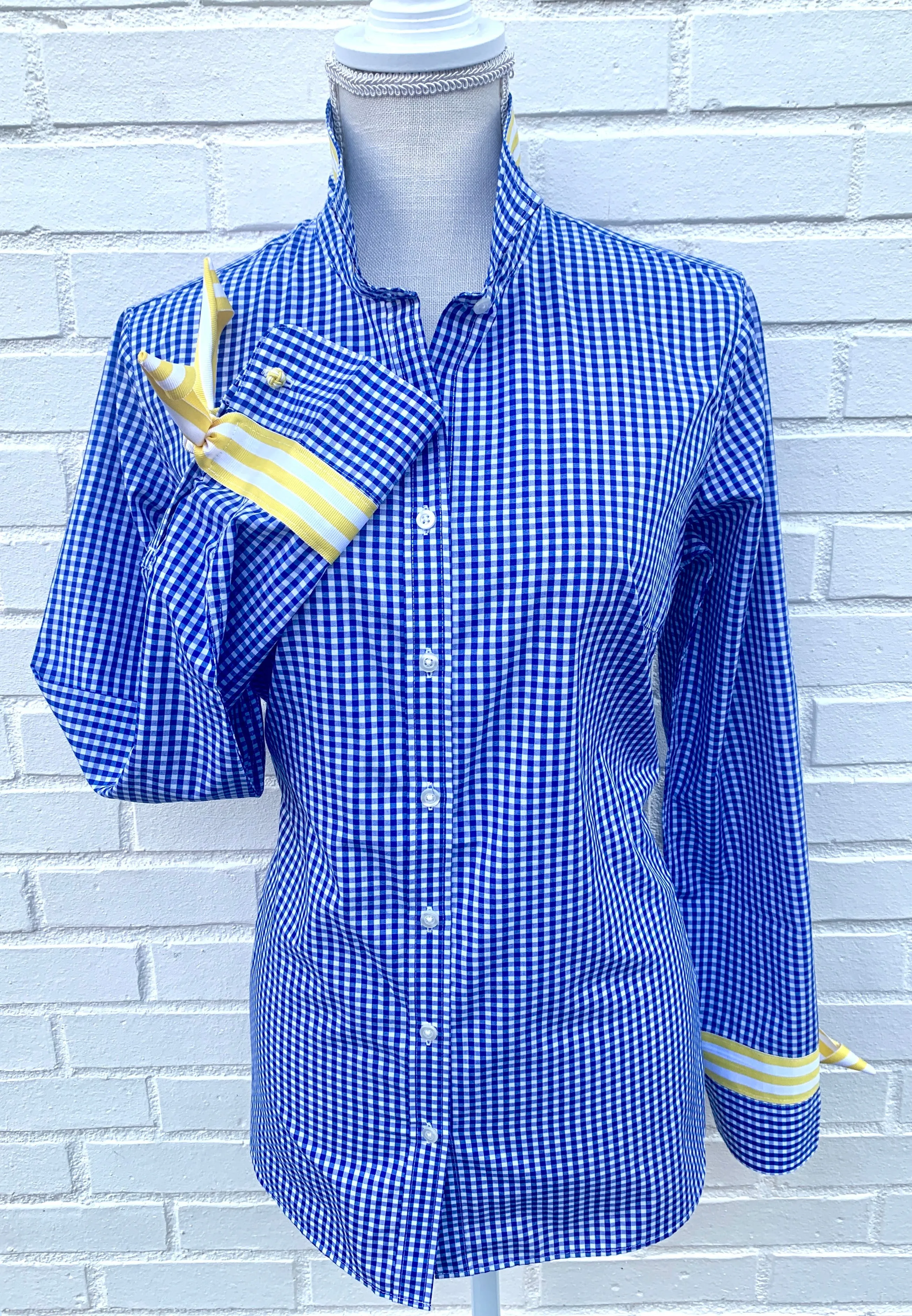 Audrey Royal Gingham Ribbon French Cuff Shirt (RFC18)