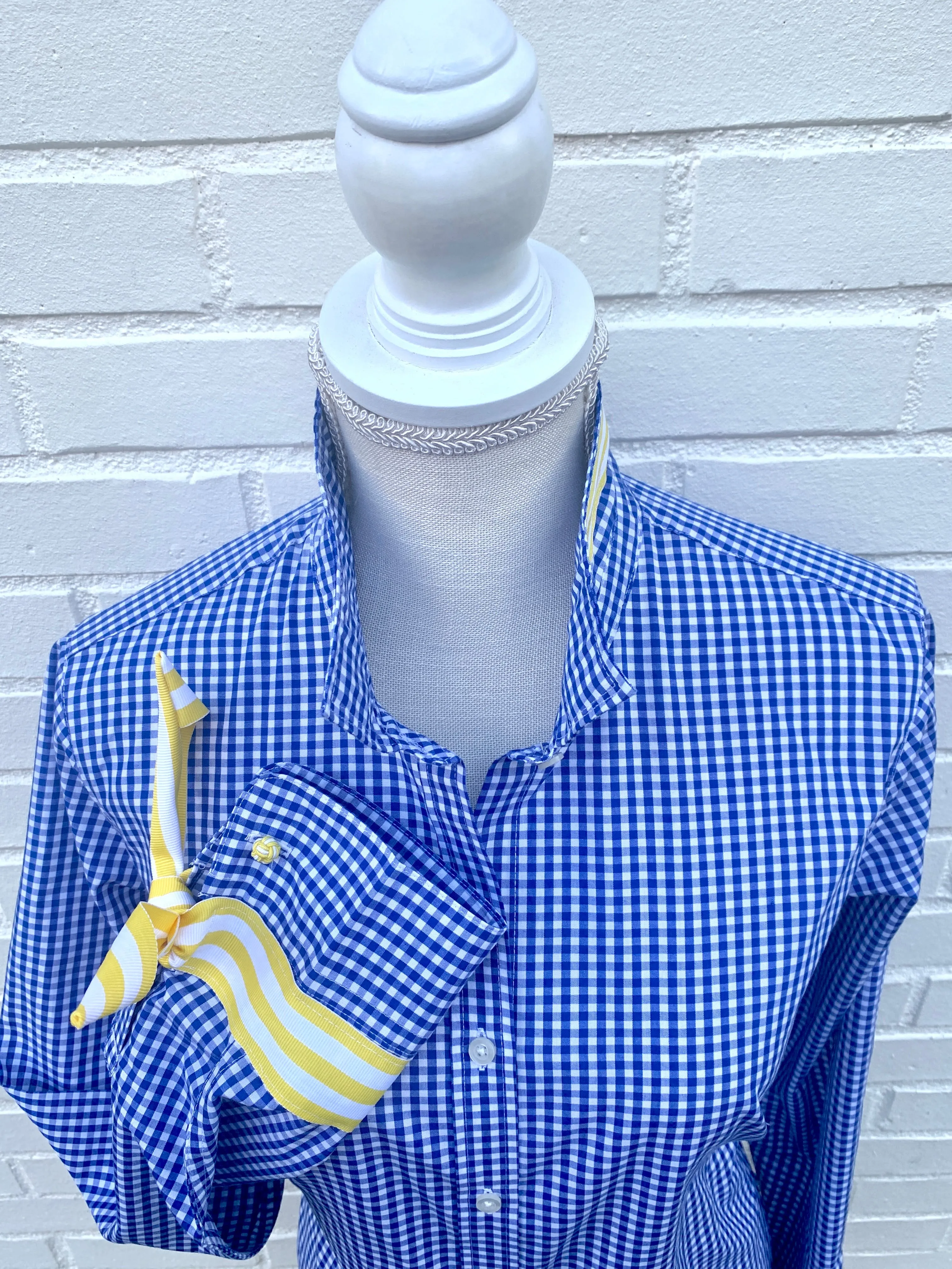 Audrey Royal Gingham Ribbon French Cuff Shirt (RFC18)