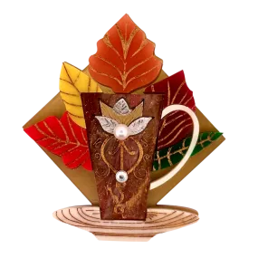 Autumn Art Deco Coffee 🍁 - Brooch