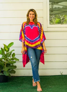 B3853- Hand Dyed Tunic Boho Kaftan Blouse Hippie Oversize Tops