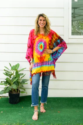 B7665- Hand Dyed Tunic Boho Kaftan Blouse Hippie Oversize Tops