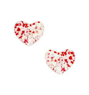 Baby Bling 2pk Heart Clips: Glitter Red/White