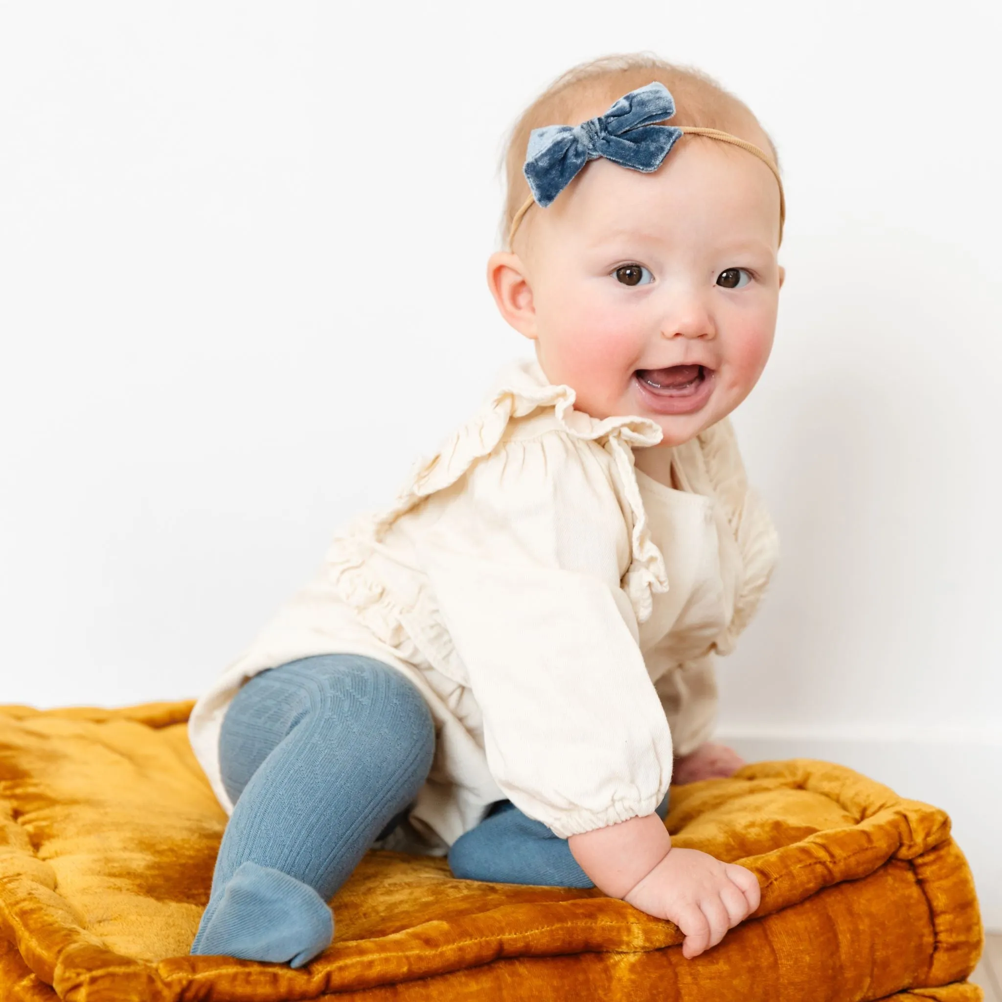 Baby Bow - Denim Velvet