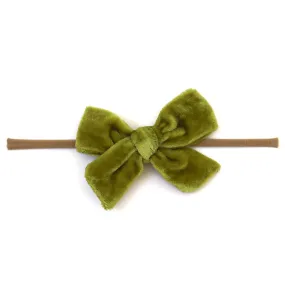 Baby Bow - Green Apple Velvet