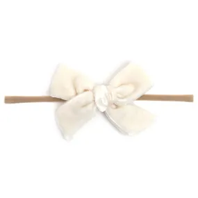 Baby Bow - Ivory Velvet