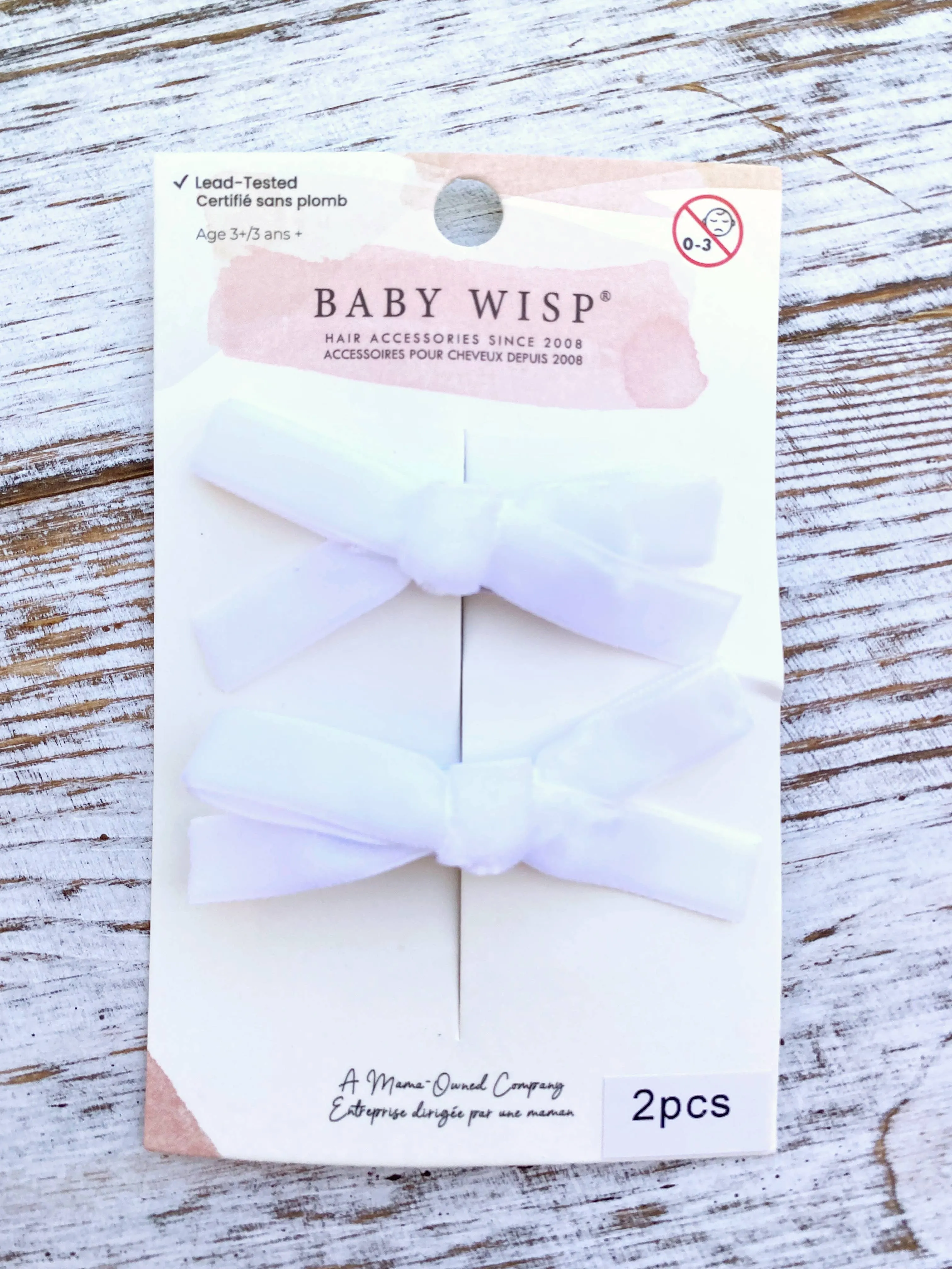 Baby Wisp - Velvet Pigtail Pinch Alligator Hair Clips: White