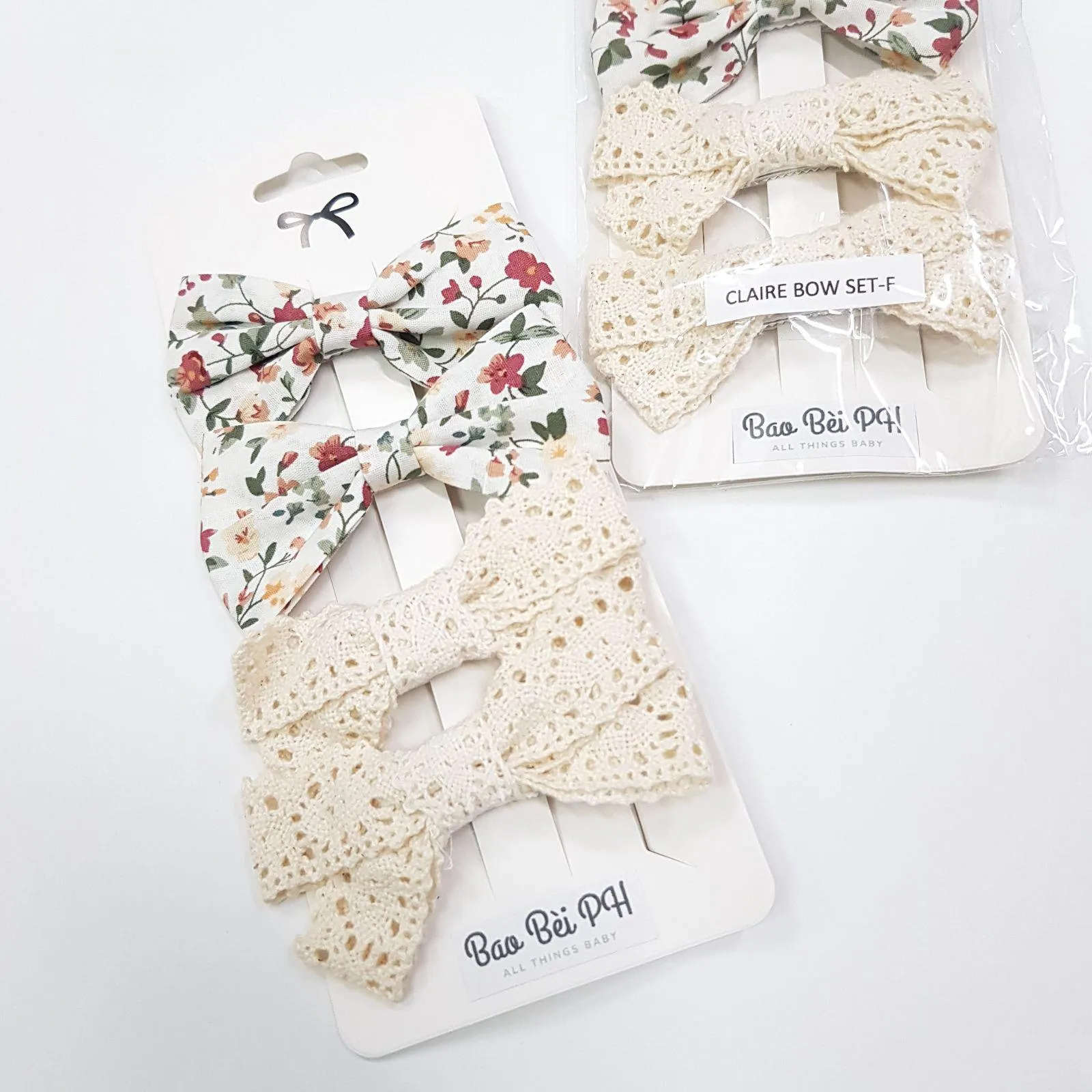 Bao Bei Claire Baby Hair Bow Ribbon Accessories 4 Piece Set