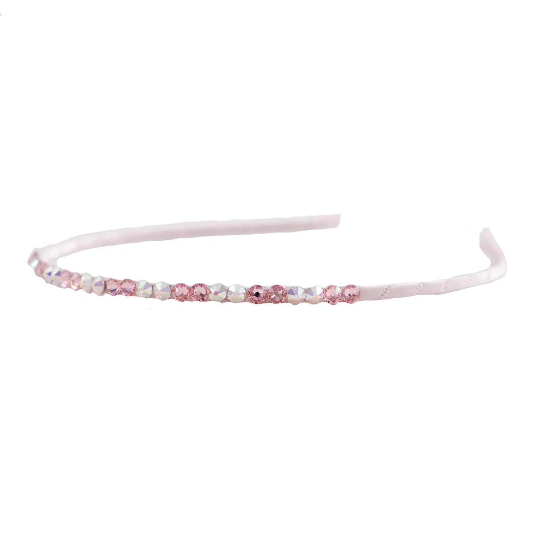 Bari Lynn Crystal Headband - Light Pink & Silver