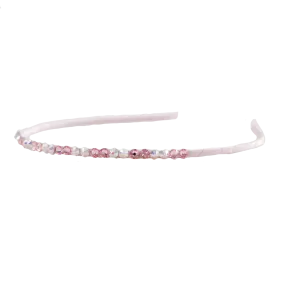 Bari Lynn Crystal Headband - Light Pink & Silver