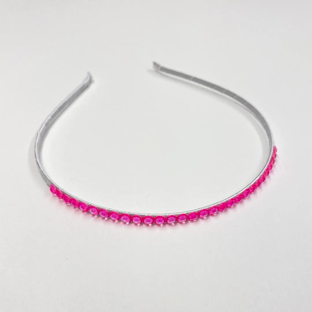 Bari Lynn Crystal Headband - Neon Pink