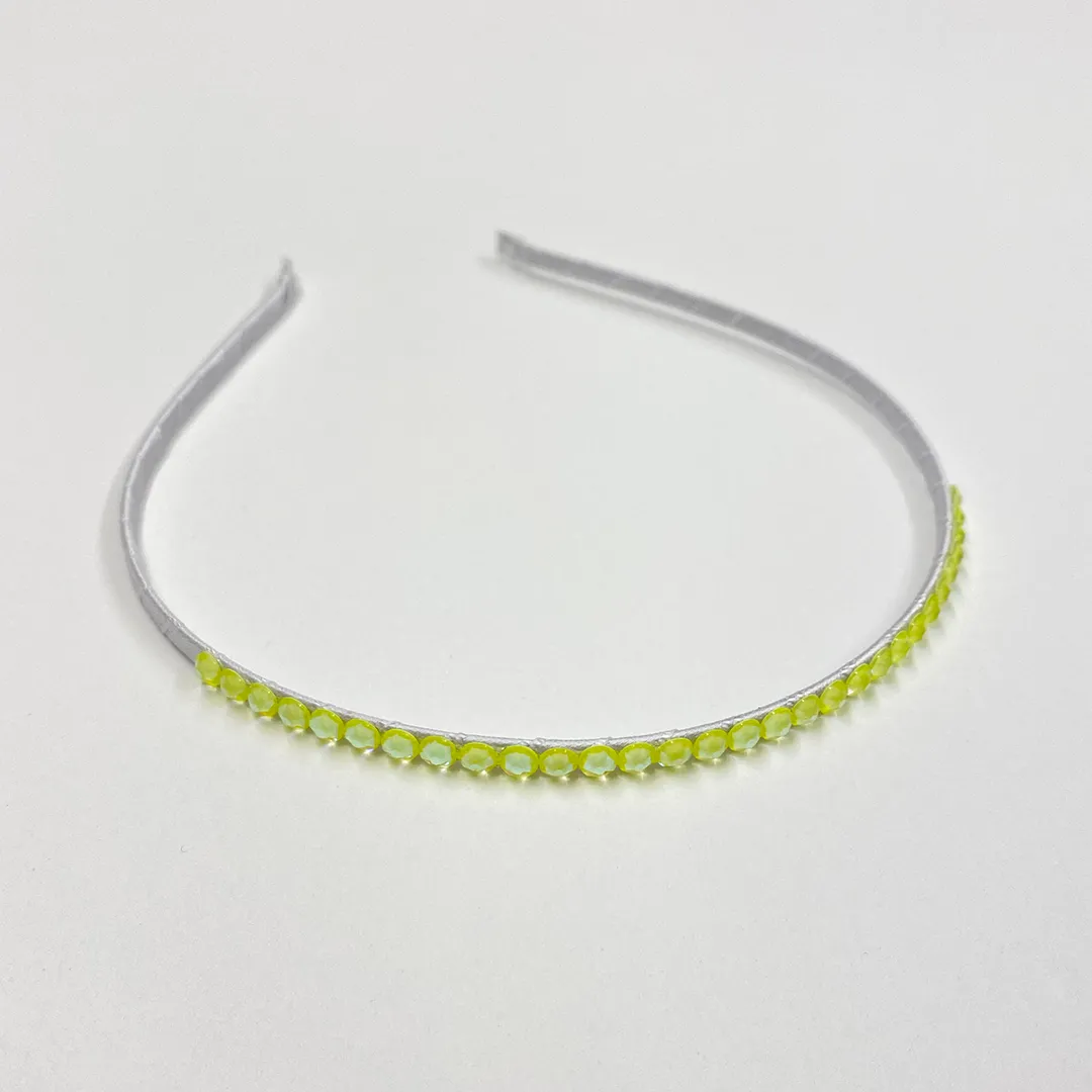 Bari Lynn Crystal Headband - Neon Yellow