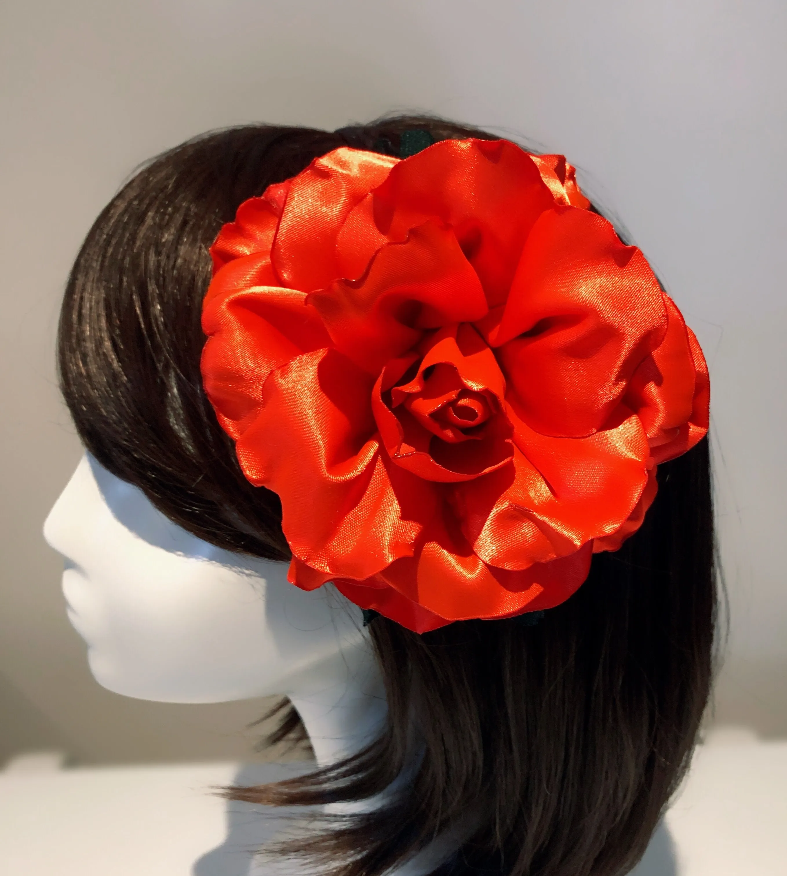 Beautiful Mega Sized Satin Rose Headband Hair Band 3 Color