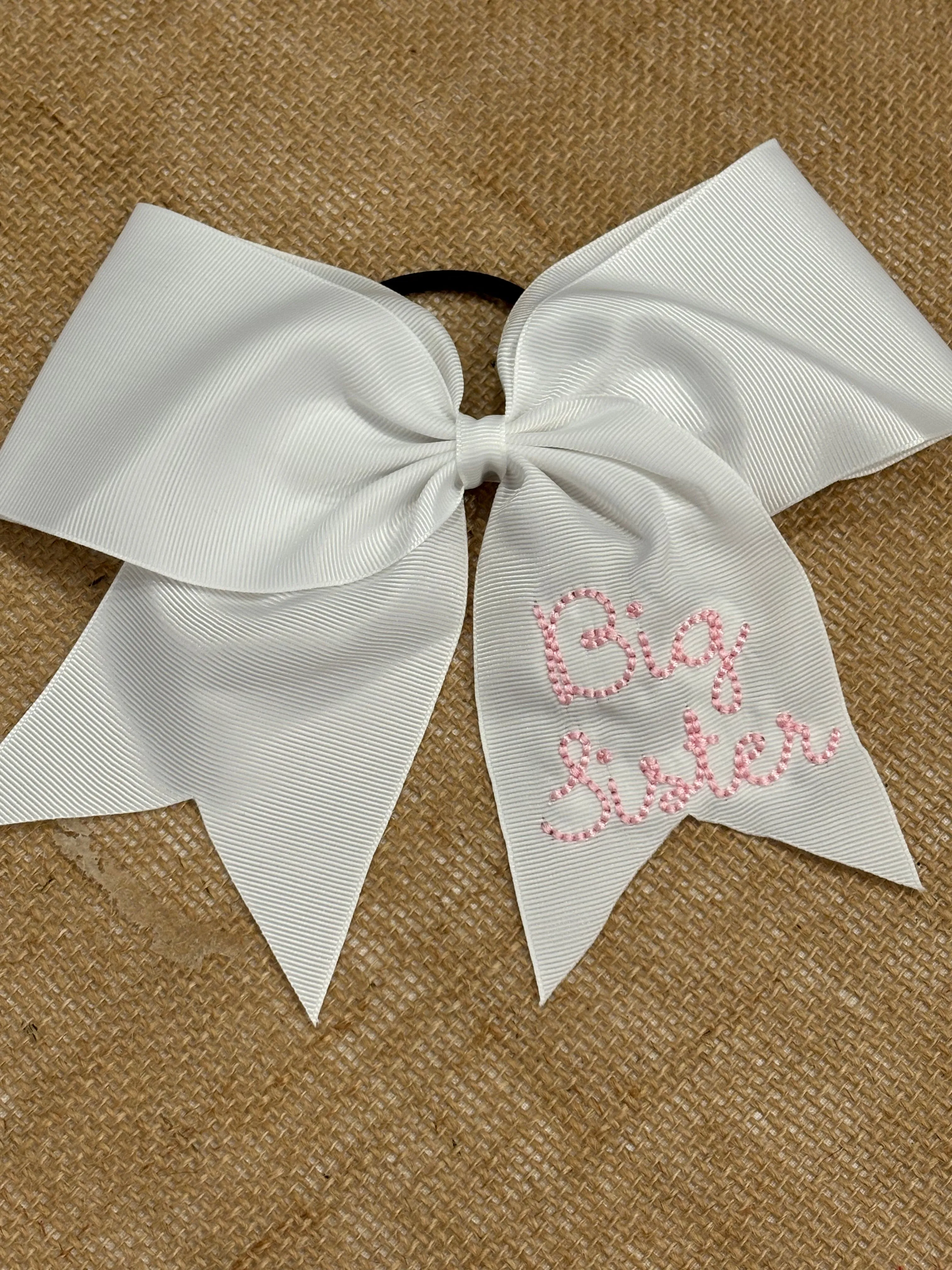 Big Sister Embroidered Bow