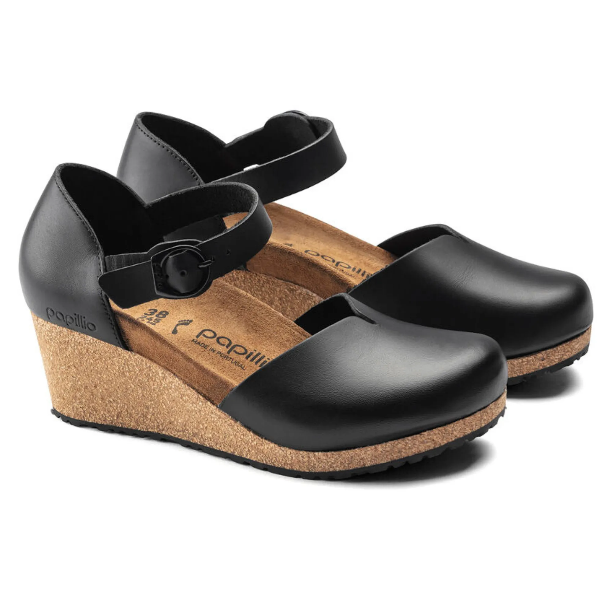 Birkenstock Mary Black Leather Narrow