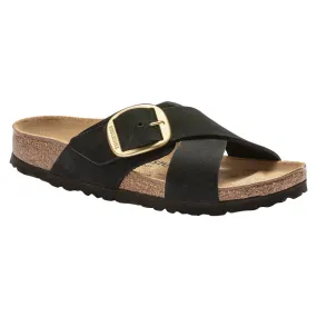 Birkenstock Women's Big Buckle Gold Sandal - Nubuck Leather