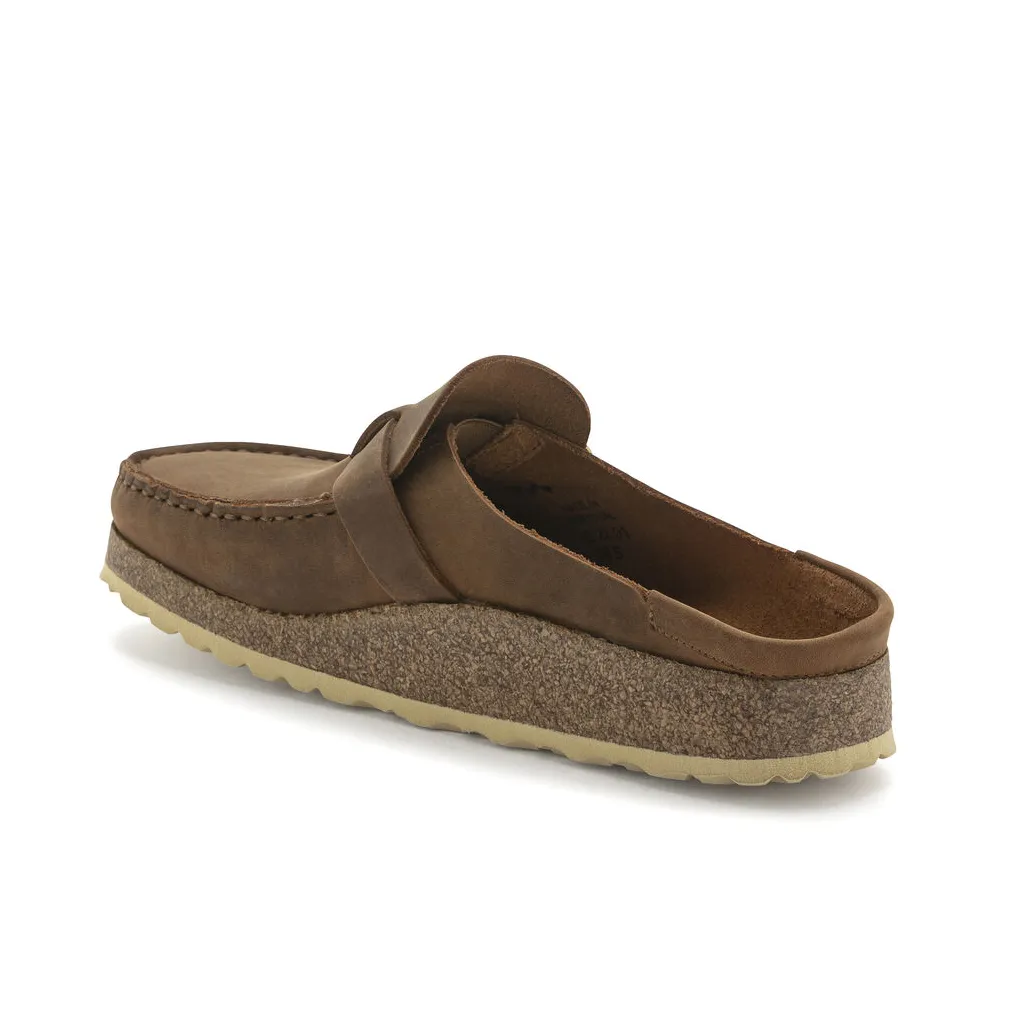 Here is an optimized product title with modifiers:

Birkenstock Womens Buckley Oiled Leather Slip-On Clogs - Premium Comfort Footwear