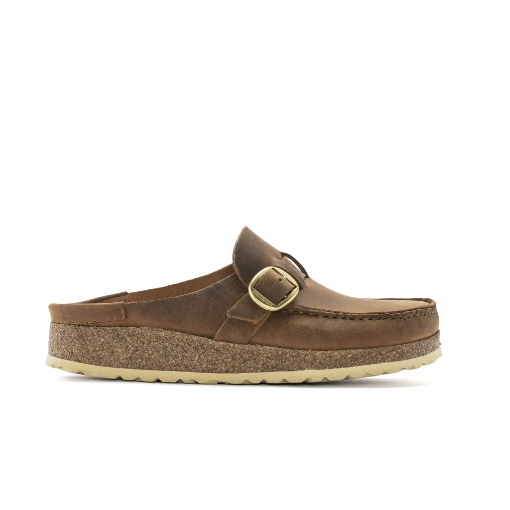 Here is an optimized product title with modifiers:

Birkenstock Womens Buckley Oiled Leather Slip-On Clogs - Premium Comfort Footwear