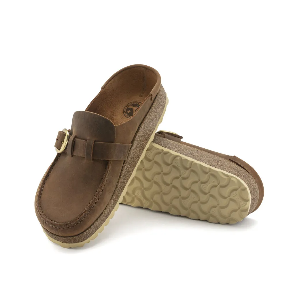 Here is an optimized product title with modifiers:

Birkenstock Womens Buckley Oiled Leather Slip-On Clogs - Premium Comfort Footwear