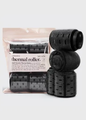 Black Ceramic Hair Roller 8pc set