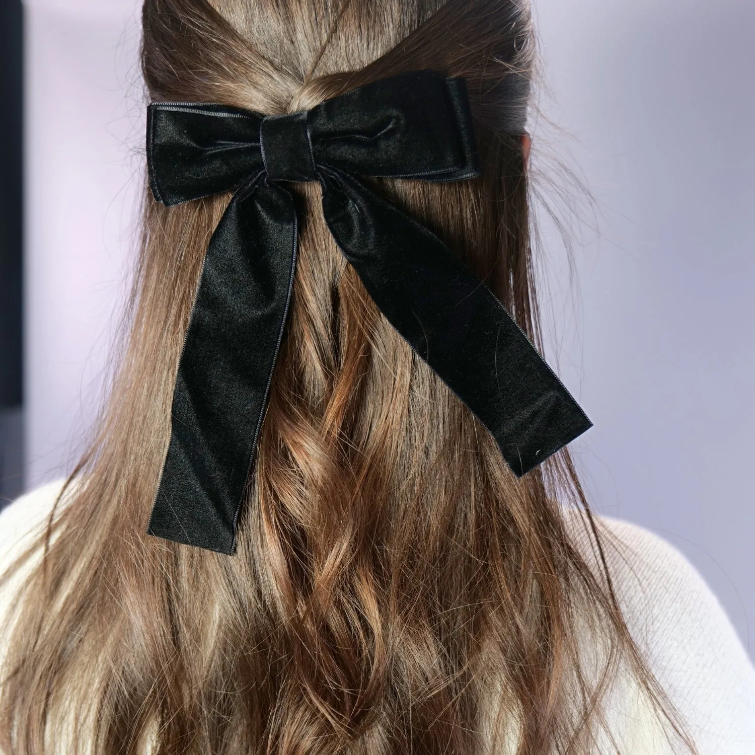 Black Velvet Hair Bow