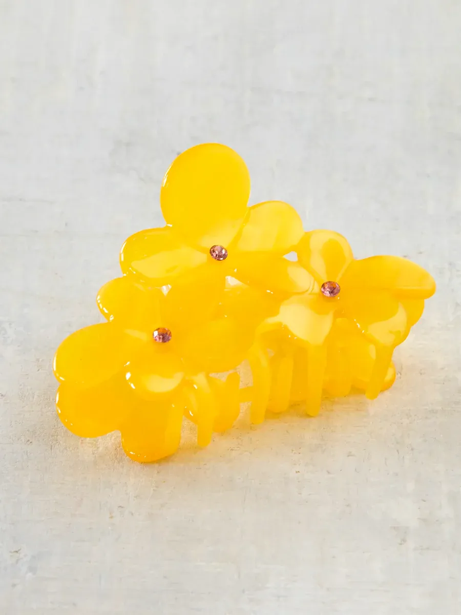 Blossom Cluster Hair Claw - Yellow