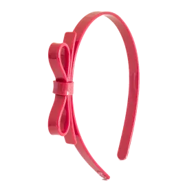 Bow Headband - Red Satin