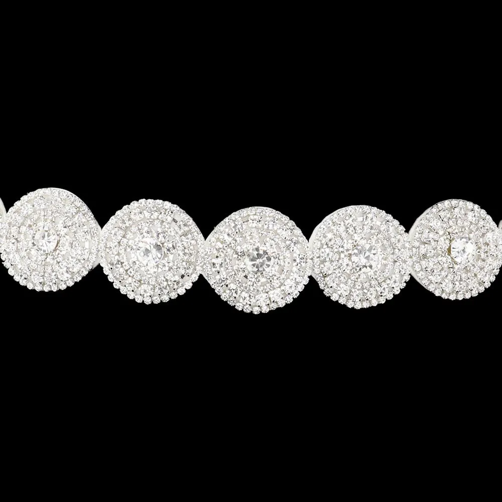 Bubble Stone Sash Ribbon Bridal Wedding Belt Headband