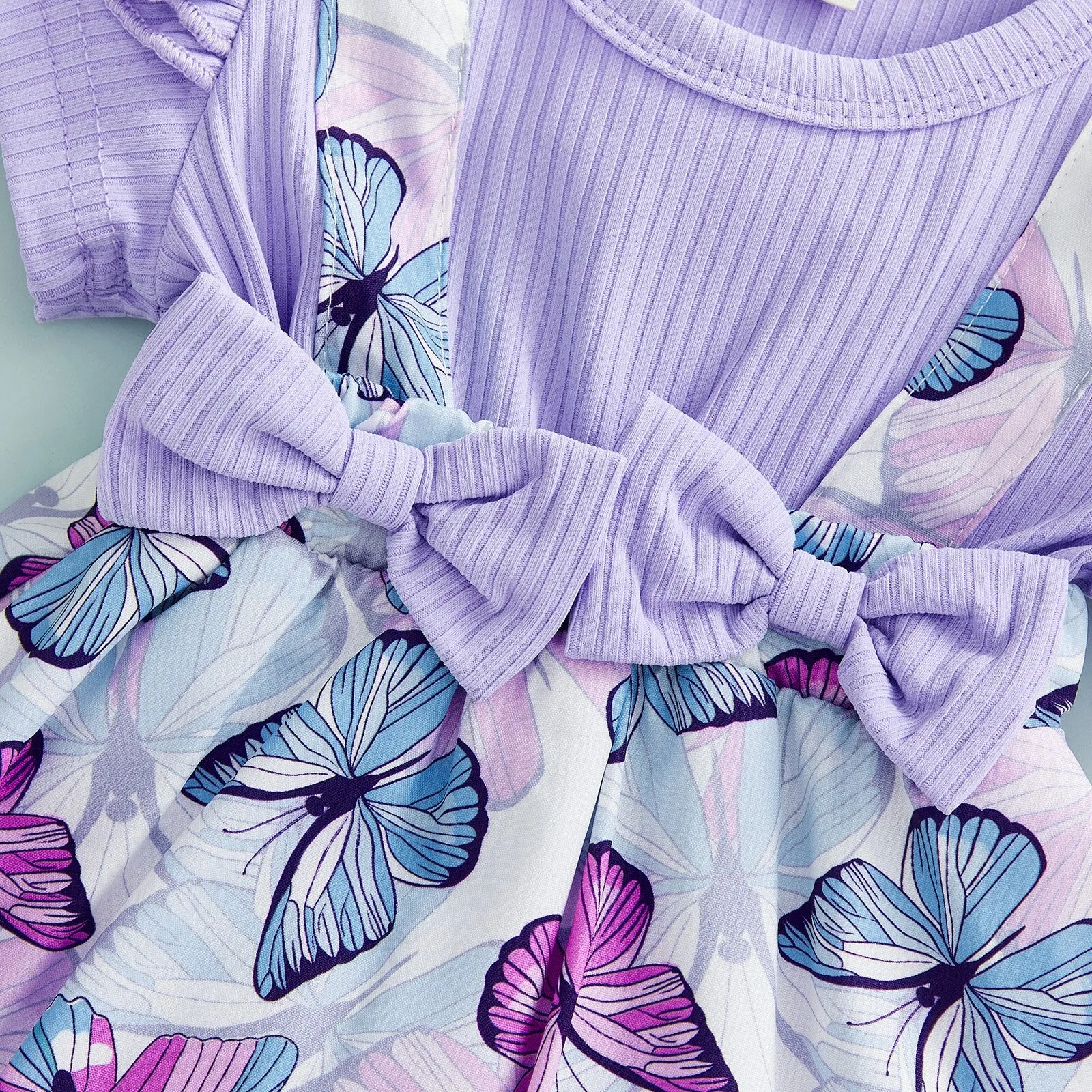 BUTTERFLY Lavender Romper Dress with Headband