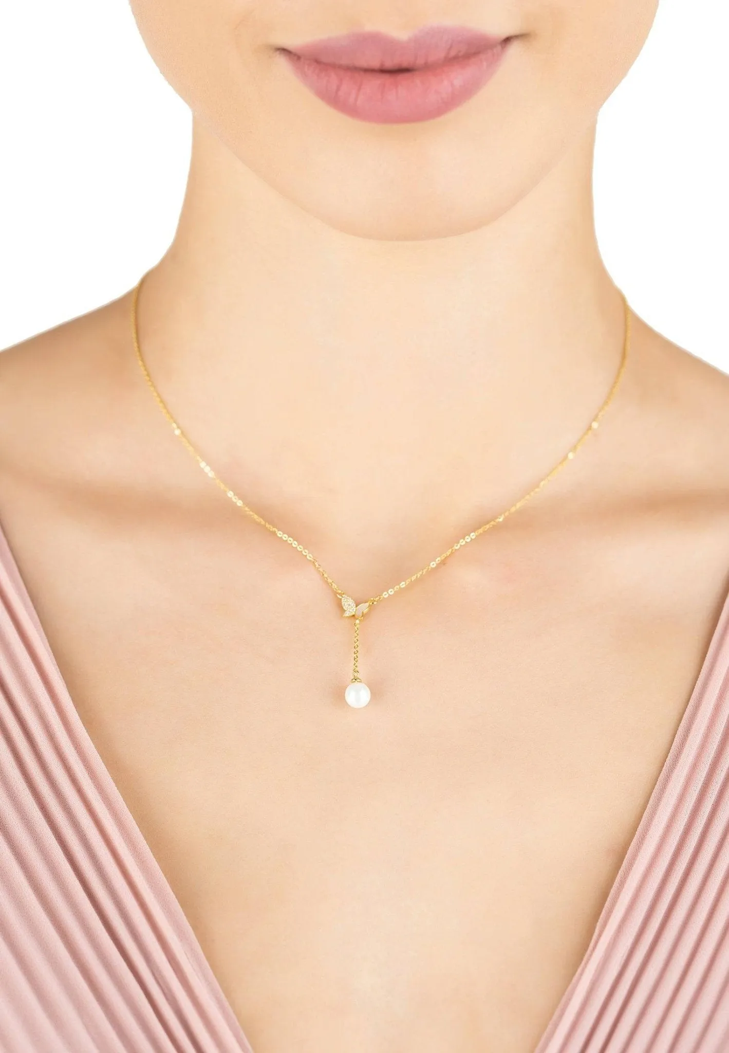 Butterfly Pearl Choker Necklace Gold